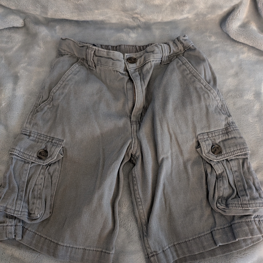 Wonder Nation Gray Cargo Shorts with Elastic Waistband